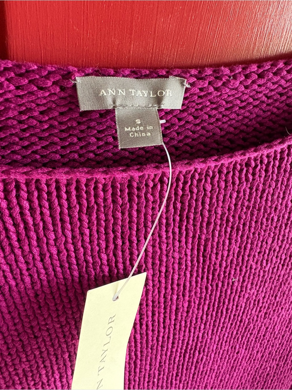 Ann Taylor Magenta Crewneck Knit Sweater - Picture 5 of 6